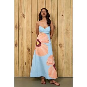 SUMMER AWAY Alfama Maxi‎ Dress Poppy Azure Small NEW NWT